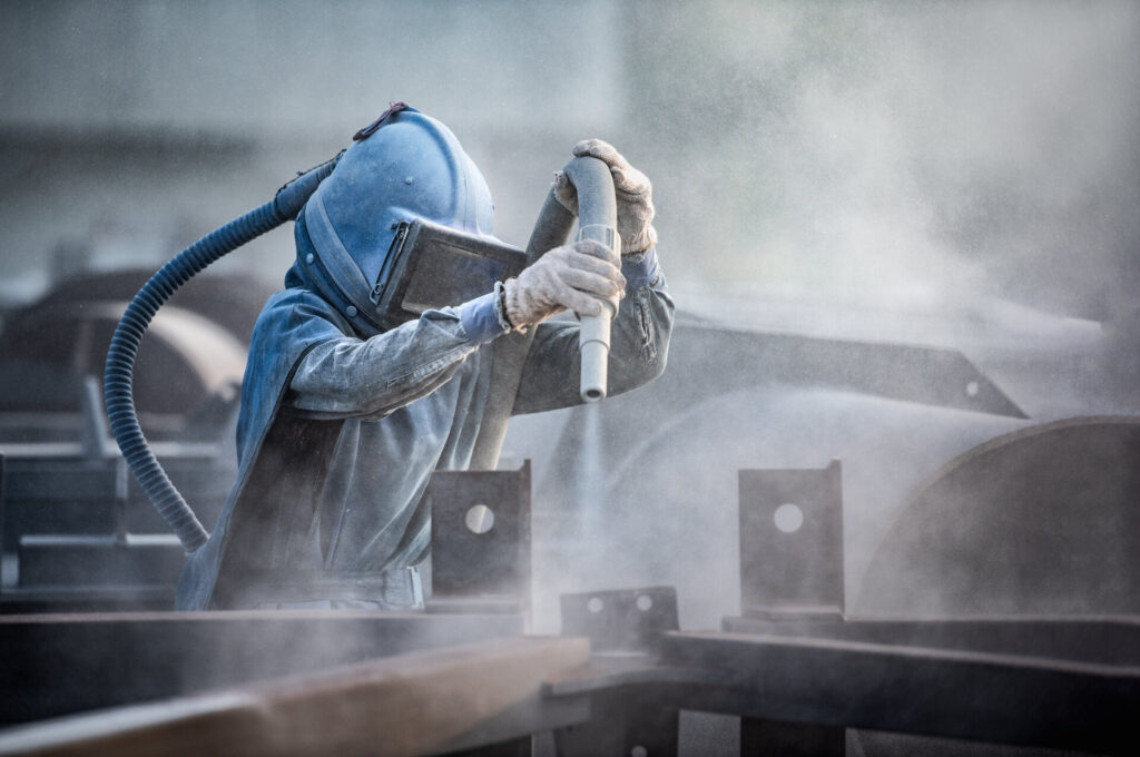 blasting process, Industial worker