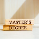 Wooden blocks with words 'Master's Degree'